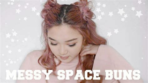 Space buns are officially having a moment. Cute messy space buns | Hair Tutorial - YouTube