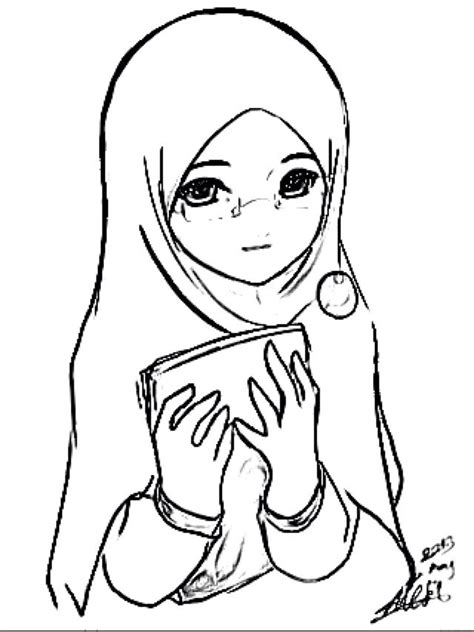 Mewarnai Gambar Princess Hijab