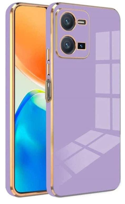 Alfa Urban Silicone 6d Chrome Back Cover Case For Vivo V25 5ggold