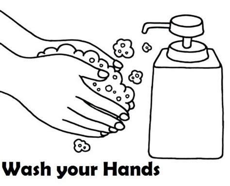 Free printable coloring pages for boys ⋆ kids activities. handwash clipart coloring sheet