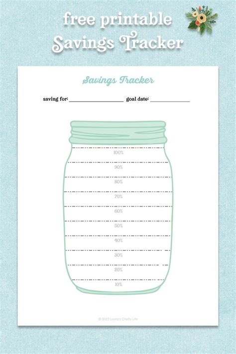 Savings Jar Printable Savings Jar Savings Tracker Jar Saving