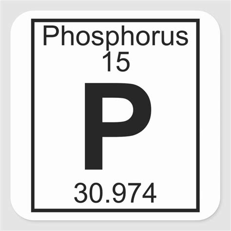 Element 015 P Phosphorus Full Square Sticker Zazzle Periodic