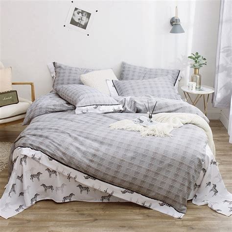 Add modern flair to any bed with a brushstroke print comforter set in black and white. Black White and Gray Plaid and Zebra Masculine Full, Queen ...