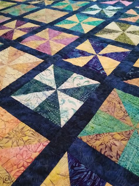 Handmade Beautiful Batik Pinwheel Quilt Etsy
