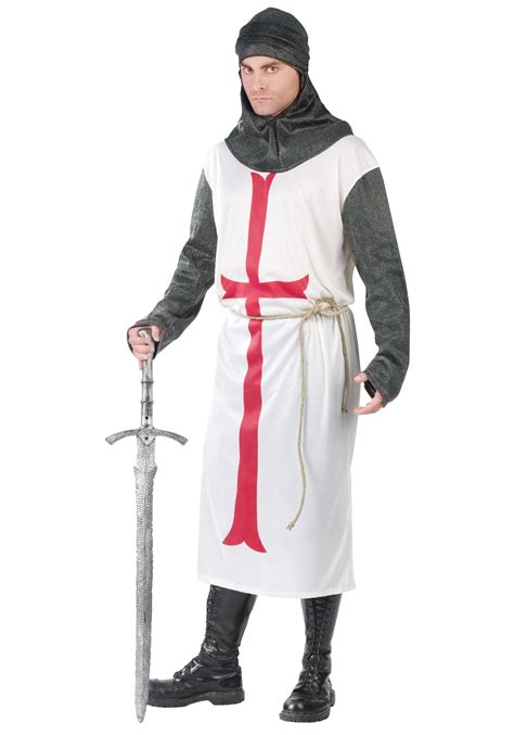 Mens Crusader Knight Costume Adult Middle Ages Costumes