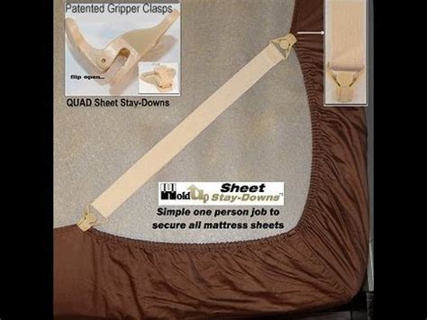 Your fitted sheet doesn't come undone, but it's loose, and as a result, it bunches and wrinkles, which you find bothersome. USA made patented fitted Sheet corner straps keep your bed ...