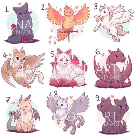 Cute Mythical Creatures Stickers Andor Prints Part 1 Etsy Animais