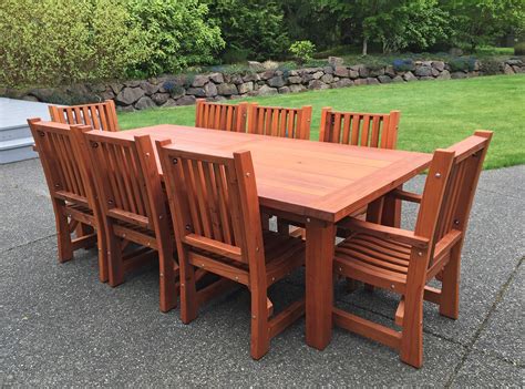 See more ideas about patio table, patio, table and chairs. Redwood Patio Table: Custom Made Redwood Dining Tables