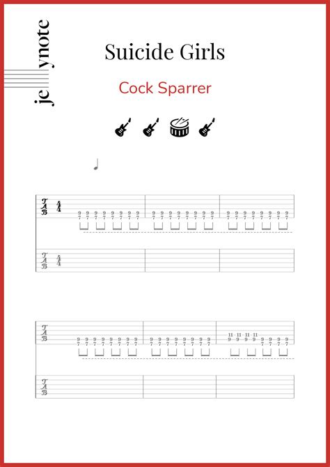Tablature Cock Sparrer Suicide Girls Pour Guitare Jellynote