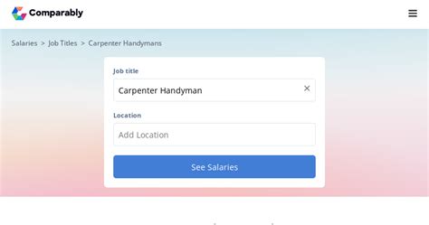 Carpenter Handyman Salary Comparably