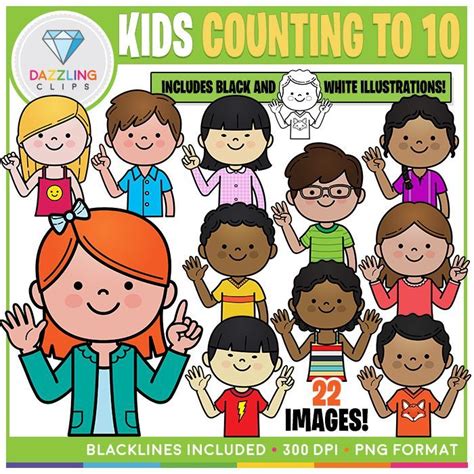 Kids Counting To 10 Clip Art Counting For Kids Kids Kids Clipart
