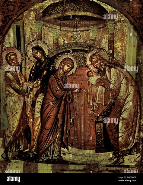The Presentation Of Christ In The Temple Byzantine Painting 17th