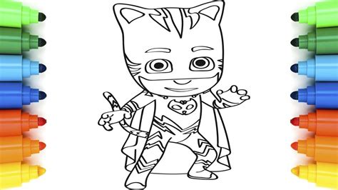 How To Draw Pj Masks Catboy Coloring Pages For Children Art Colors