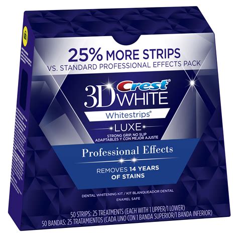 Similar to existing whitestrips, the crest 3d white whitestrips advanced vivid and professional effects contains thin, flexible strips that are coated with a tooth whitening gel containing peroxide. Crest 3D White Strips Luxe Professional Effects 25 ...