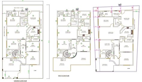 Autocad 2d Drawing File Of 41x67 2bhk G1 House Plan Layoutdownload