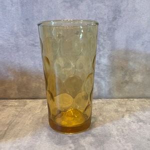 Vintage Hazel Atlas Eldorado Amber Flat Tumbler Set Etsy