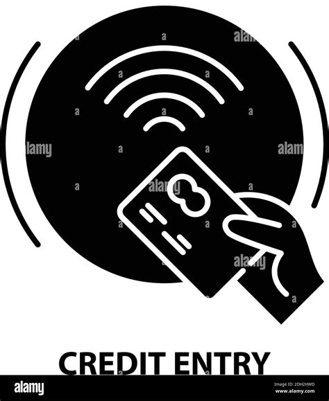 Credit Entry Icon Black Vector Sign With Editable Strokes Concept