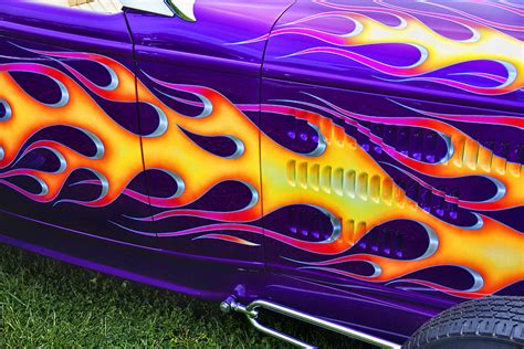hot rod with custom flames photograph by garry gay