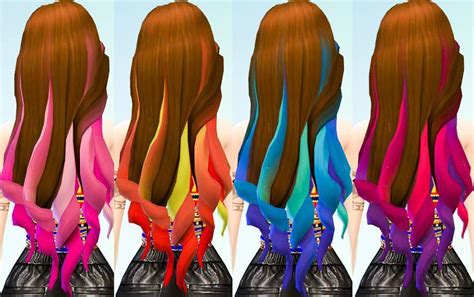 Ohmyglobsims Hair Chalked Ombres Brunette Base Sims 4 Hairs
