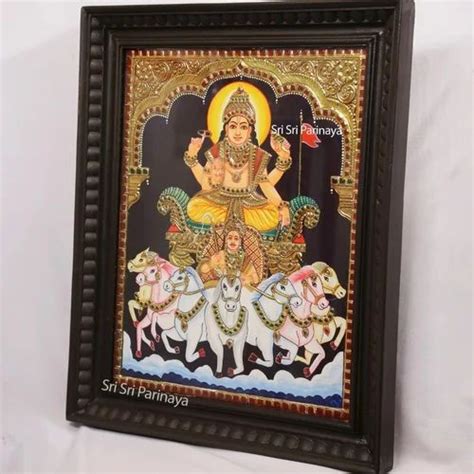 22k Gold Foil Multicolor Surya Bhagwan Tanjore Painting At Rs 12500 In