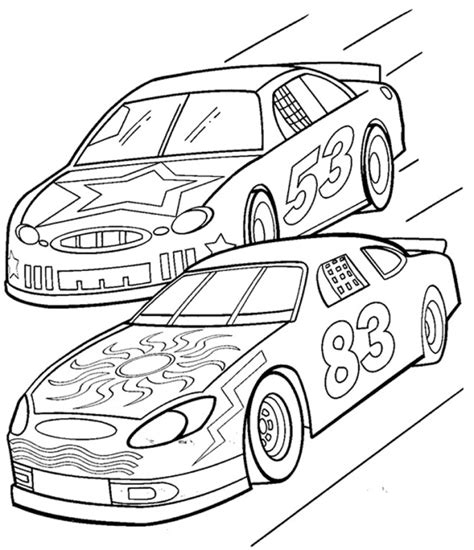 Coloriage Voiture de Course gratuit à imprimer