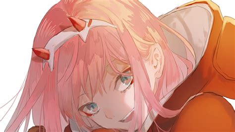 Darling In The Franxx Zero Two Hiro Zero Two On Closeup With Brown