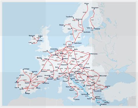 European Railway Map Eurail Map Eurail Eurorail