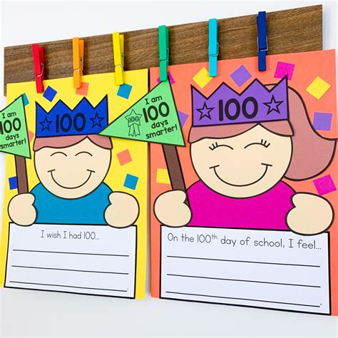 Fun 100th Day Of School Writing Prompts And Craft Miss Kindergarten