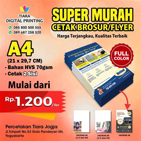 Jual Cetak Brosur Hvs A4 2 Sisi Full Color Shopee Indonesia