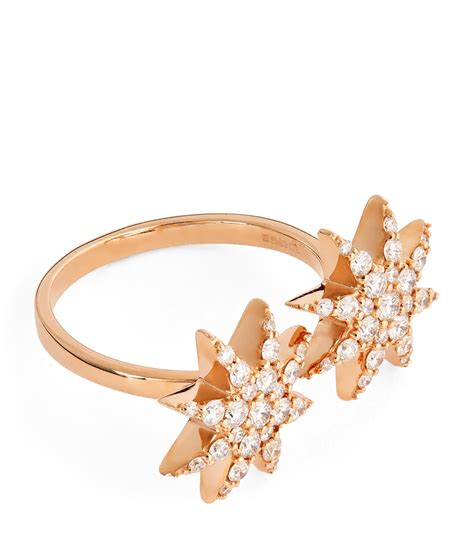 Rose Gold And Diamond Venus Double Star Ring