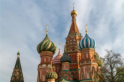 Domes Of St Basil S Cathedral On Red Square In Moscow Stock Image