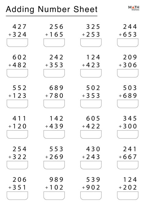 Free printable math worksheets for 3rd grade addition