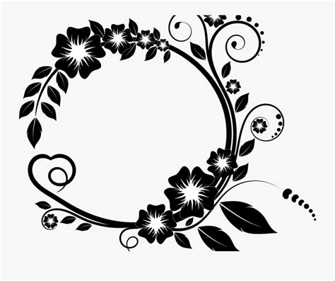 Frames, flower, black and white. Flower Frame Clipart Black And White, Hd Png Download ...