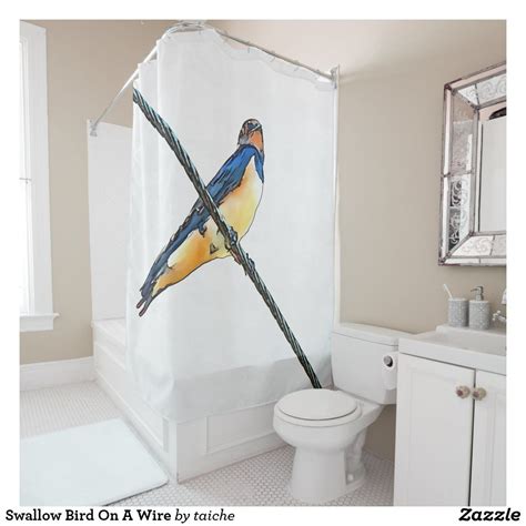 Swallow Bird On A Wire Shower Curtain Custom Shower