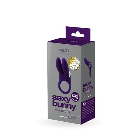 Vedo Sexy Bunny Rechargeable Vibrating C Ring Deep Purple