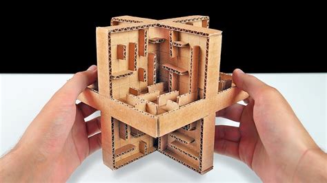 How To Make A 3d Marble Labyrinth Game From Cardboard At Home Youtube