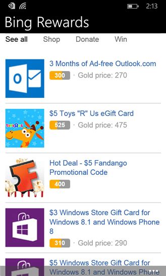 Microsoft Brings Bing Rewards App To Windows Phone