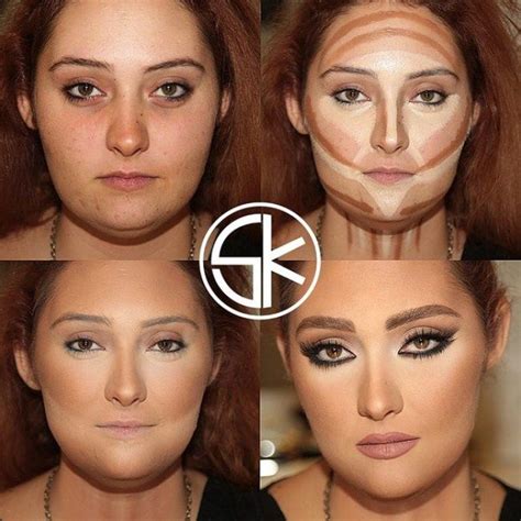 That makes the face look rounder. next, add a delicate touch of blush above your brows and in the center of your chin. Contour, Highlight & Have Fun | Eyes | Contour makeup, Makeup y Round face makeup