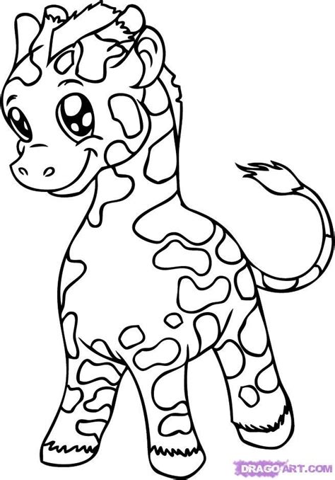 Cute Baby Giraffe Coloring Pages Draw Cute Baby Animals