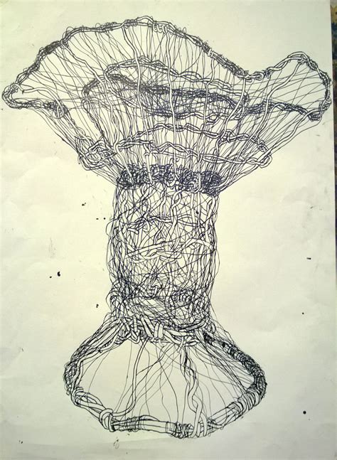 Razor wire fencing includes concertina wire, flat coil, mobile razor wire security barrier. Observational black ink drawing of my wire mushroom ...