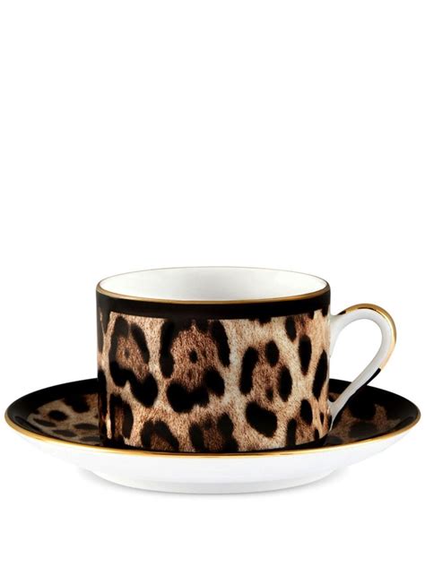 Dolce And Gabbana Leopard Print Porcelain Tea Set Farfetch