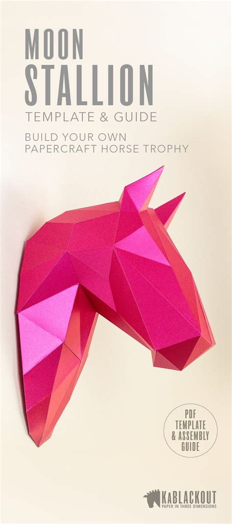 Papercraft Head Horse Papercraft Diy Horse Template Low ...