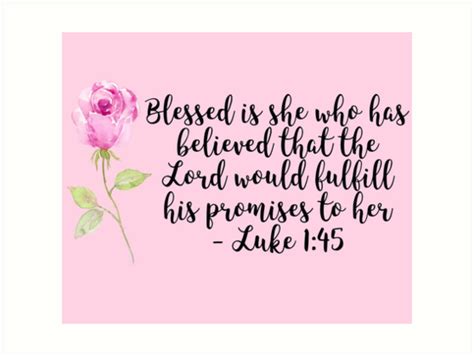 Free shipping and free returns on eligible items. "Luke 1:45" Art Print by baileyvannatta | Redbubble