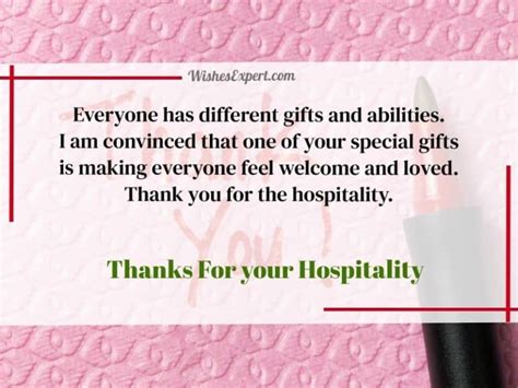 20 Best Thank You For Your Hospitality Messages Wishes Expert