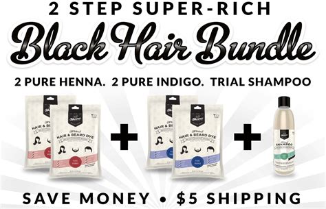 2 Step Super Rich Black Hair Bundle Henna Color Lab