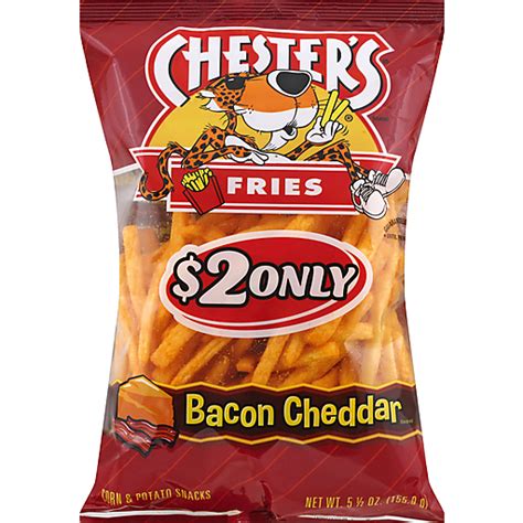Chesters Fries Bacon Cheddar Corn And Potato Snacks 55 Oz Bag