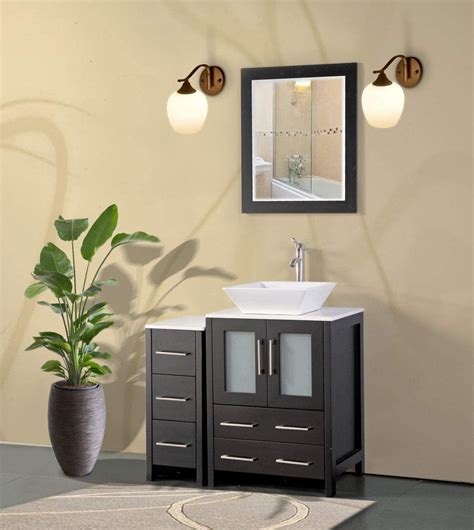 Vanity Art 36 Inch Single Sink Bathroom Vanity Combo Set Modern Storage Cabinet Solid Wood