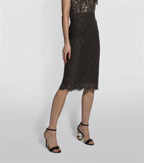 Dolce And Gabbana Lace Trim Midi Skirt Harrods Uk