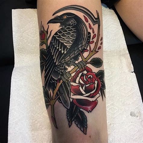Traditional Crow By Ryan Thomas At Black 13 In Nashville Crow Tattoo