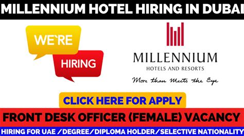 Millennium Hotel Hiring In Dubai Best Jobs Ae